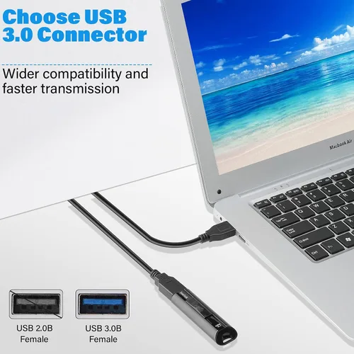 Vista 2 de Paquete de 2 cables de extensión USB 3.0 SuperSpeed tipo A macho a hembra (1 pie)