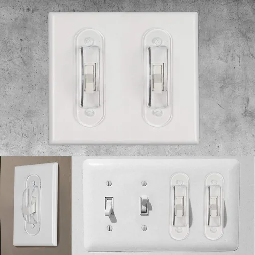 Vista 6 de Protectores de pared para interruptor de pared, cubierta de placa de seguridad infantil para decoración del hogar (paquete de 2), transparente