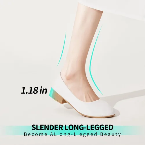 Vista 2 de ALTOCIS Zapatos de tacón grueso de bloque bajo para mujer, elegantes zapatos cerrados con punta redonda y plataforma baja para oficina