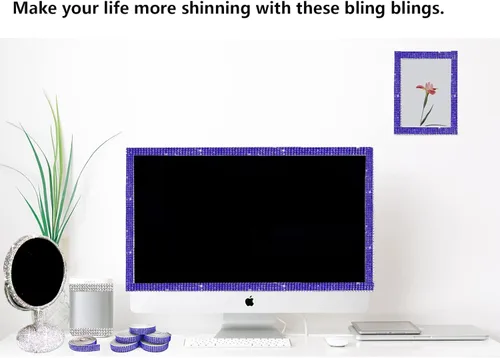 Vista 6 de 6 Rollos de Cinta Adhesiva con Diamantes de Imitación para Manualidades, Rollo de Cinta con Cristales para Decoración de Automóviles y Teléfonos