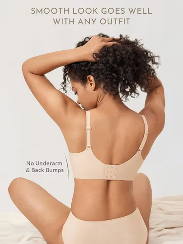 Vista 5 de Bralette cómodo sin aros para mujer, brasier sin costuras, brasier acolchado invisible, suavizado
