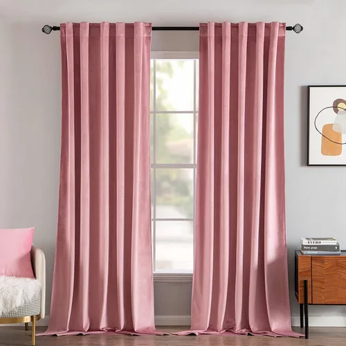 Vista 14 de MIULEE Cortinas de terciopelo de 84 pulgadas de largo, juego de 2 paneles para dormitorio, con pestaña trasera plisada, de lujo, aislamiento
