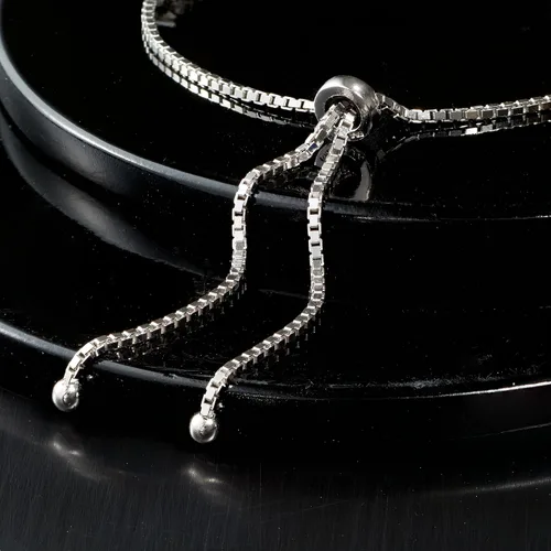 Vista 6 de Ross-Simons Pulsera Bolo de 400 quilates en plata de ley Circonita cúbica circonita