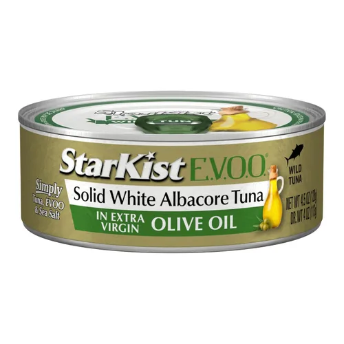 Vista 4 de StarKist E.V.O.O. Atún Blanco Sólido Albacore en Aceite de Oliva Virgen Extra, 4.5 Oz, Paquete de 12