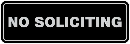 Vista 15 de Estándar No Soliciting Door/Wall Sign - Negro - Pequeño
