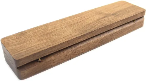 Vista 3 de Caja de regalo de collar rectangular largo de madera de nogal, caja de almacenamiento de joyería, caja de exhibición para aniversario, proponer