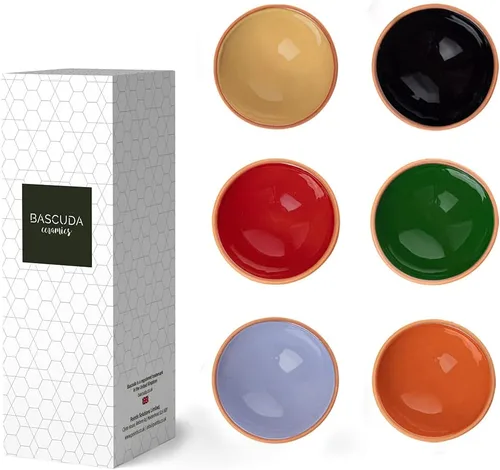 Vista 14 de Bascuda Juego de 6 cuencos pequeños de cerámica (3.1 in) – Ramequines multiusos para guarniciones, inmersiones, postres, sopas, cereales