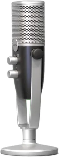 Vista 2 de AKG Pro Audio Ara - Micrófono de condensador USB-C profesional, modos de captura de audio de doble patrón para podcasting, blogs de video