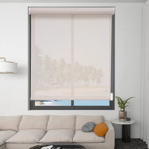 Vista 14 de Changshade Persianas enrollables opacas personalizadas, persianas enrollables con cenefa, oscurecimiento de la habitación, sin cables, con Blanco