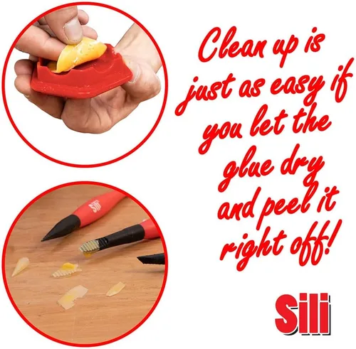 Vista 13 de Sili Kit de cepillos de pegamento con micro cepillos aplicadores de pegamento para madera y cápsula de almacenamiento