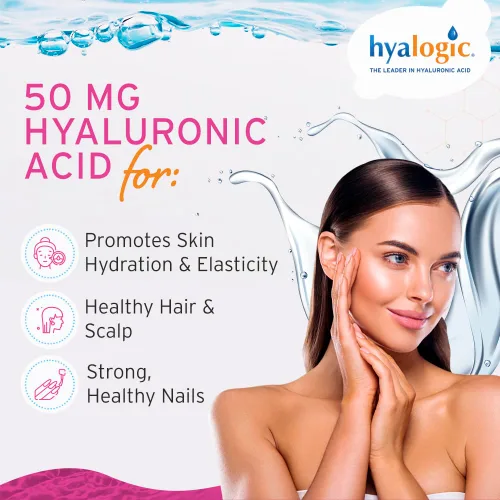 Vista 4 de Hyalogic Suplemento líquido de ácido hialurónico – Apoyo para un cabello, piel y uñas saludables con 5,000 mcg de biotina y 50 mg de MSM