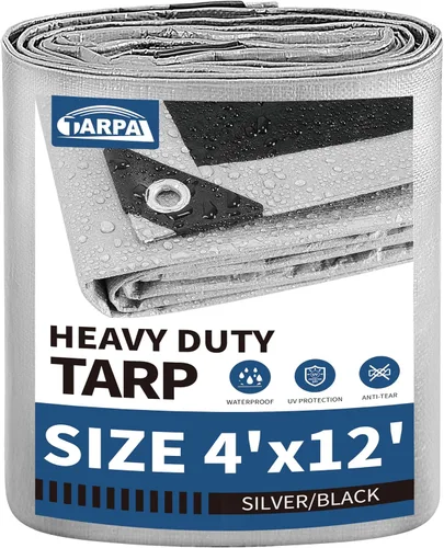 Vista 51 de TARPAL Lona 4x8 Pies Lonas Pequeñas Resistentes Impermeables 10mil Cubierta Protectora Multiusos Impermeable, Protección contra la Nieve o los Rayos