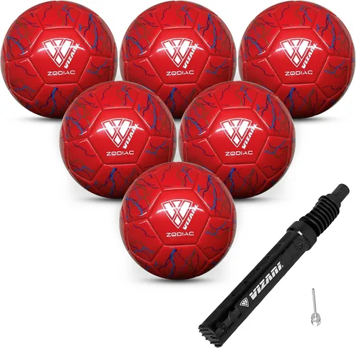 Vista 12 de VIZARI Zodiac Balón de fútbol juvenil de cuero sintético para niños, niñas y niños pequeños, diseño duradero e impermeable para entrenamiento
