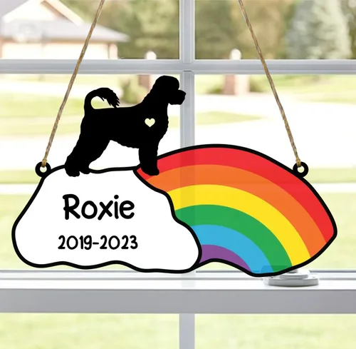 Vista 98 de LOVELYPOD Rainbow Bridge - Regalos conmemorativos para mascotas, regalos conmemorativos para perros afganos por pérdida de sabueso afgano, regalo