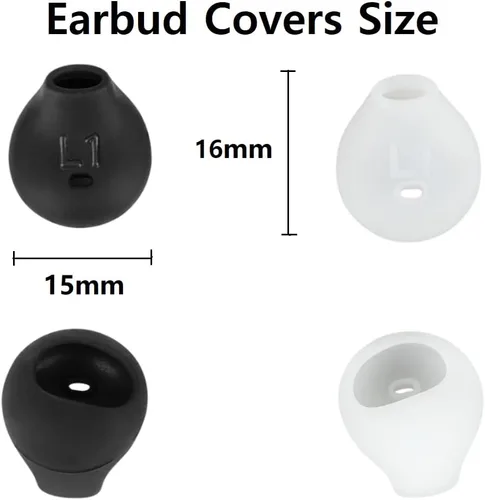 Vista 3 de Eartips - Puntas de repuesto de silicona suave compatibles con Samsung Galaxy Note 5/Note 7/s7/s6/s6 Edge/Level U, 10 pares, blanco y negro