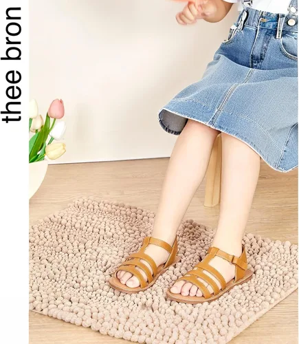 Vista 18 de THEE BRON Sandalias cómodas para niñas, zapatos para niños, sandalias rellenas