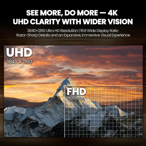 Vista 5 de CRUA Monitor curvo 4K UHD 60Hz de 32", 1500R, AMD FreeSync, altavoces