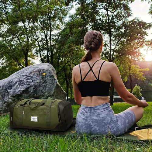 Vista 6 de Laripwit Bolsa de viaje para hombre, 40L, bolsa de gimnasio deportiva mediana con bolsillo para ropa húmeda y compartimento para zapatos, mochila