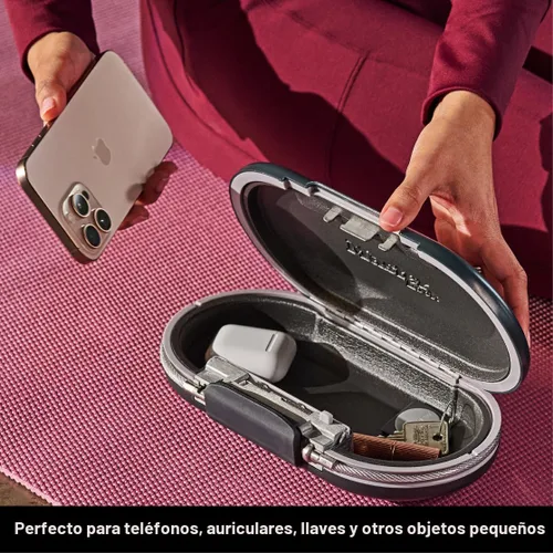 Vista 6 de Master Lock Caja de seguridad pequeña portátil, establece tu propia combinación, caja fuerte portátil, caja fuerte de viaje personal, 5900D, gris