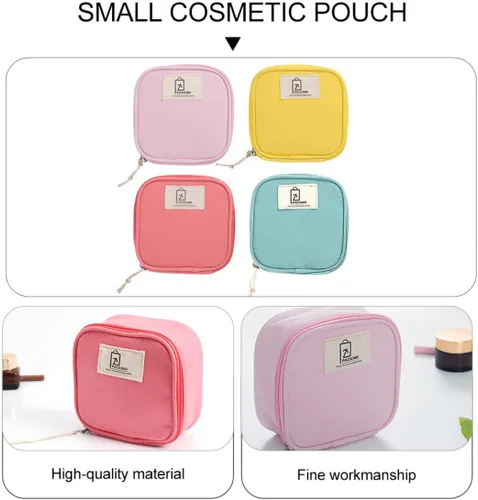 Vista 7 de 4 bolsas para monedas, bolsa con cremallera femenina, linda joyería de viaje para organizadores, servilletas portátiles para mujeres, organizador