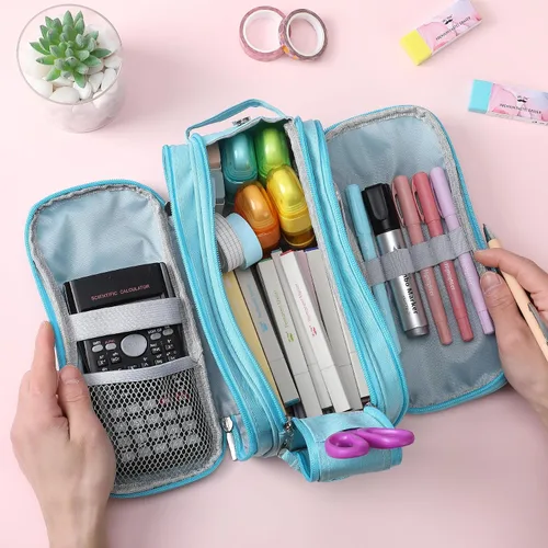 Vista 3 de Mr. Pen - Estuche para lápices de gran capacidad - Estuche grande para lápices - Bolsa para bolígrafos Big Pencil Pouch, Pencil Bag, Pen Case, Pen