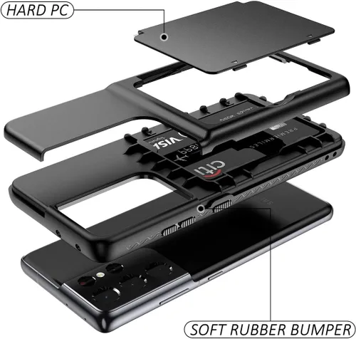 Vista 4 de WeLoveCase Funda tipo cartera para Samsung Galaxy S21 Ultra con tarjetero y espejo oculto, protector protector a prueba de golpes resistente