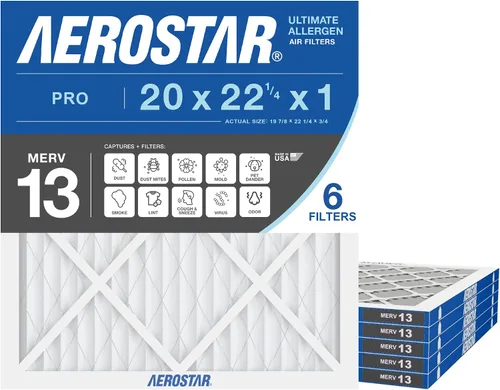 Vista 9 de Aerostar Multi - Filtro de aire de 1 pulgada para aire acondicionado y horno, Blanco Filtro de CA y HVAC, tamaño real (19 7/8 x 22 1/4 x 3/4), MPR
