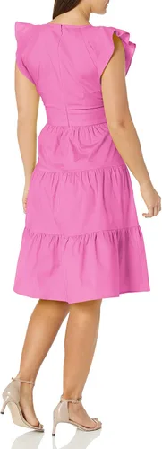 Vista 2 de London Times Vestido de verano fácil de vacaciones de verano para mujer con cuello en V