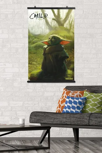 Vista 2 de Trends International Star Wars: The Mandalorian - Póster de pared del bosque, 22.375 x 34 pulgadas, paquete de póster y clip