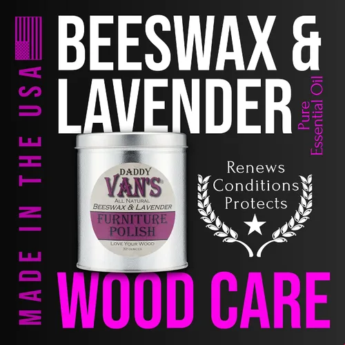 Vista 2 de Daddy Van's Esmalte para muebles de cera de abeja y lavanda totalmente natural, 32 onzas, tamaño económico