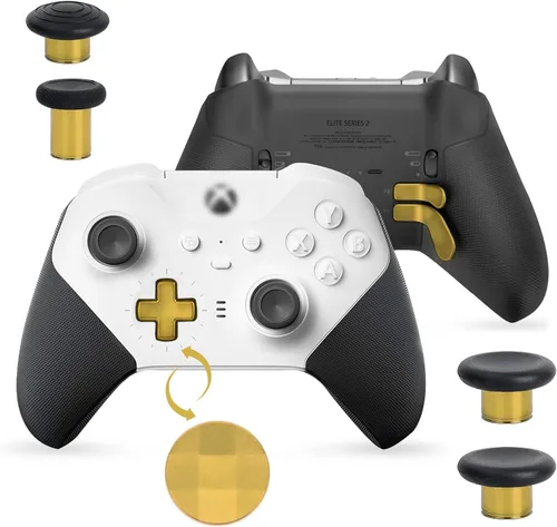 Vista 4 de TOMSIN Paquete de repuesto de accesorios para mandos Xbox Elite Series 2 13 en 1, 6 palillos de metal, 2 almohadillas D, 4 palas y 1 ajustador