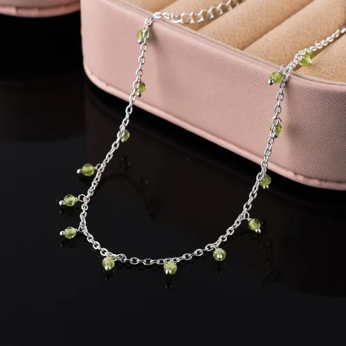 Vista 26 de Yanara Tobilleras de piedras preciosas para mujer, piedra natal natural, chapada en plata, joyería hecha a mano en 8.5 + 1.5 pulgadas, cristales