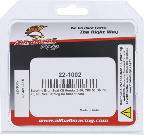 Vista 4 de All Balls Racing 22-1002 Kit de sello de rodamiento de eje de dirección Compatible con/Reemplazo para Honda