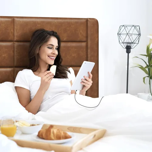 Vista 9 de Yaheetech Marco de Cama Queen con 2 Estaciones de Carga USB/Puerto para Tipo A y Tipo C/3 Cajones de Almacenamiento, Cama Plataforma Tapizada