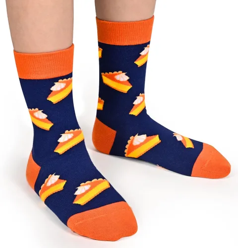 Vista 4 de Dsia Zamur Calcetines para niños y niñas, paquete de 4 a 6 unidades + caja de regalo, novedosos calcetines de pantorrilla coloridos para niños de 2