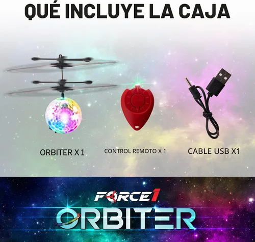 Vista 6 de Force1 Orbiter - Juguete de esfera voladora con control manual, drones giratorios para niños - Mini drones OVNI con control remoto, recargables