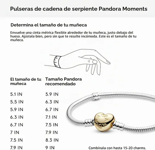 Vista 7 de Pulsera Pandora Moments con dijes y cierre Pandora, 7,5 in, Metal, Circonita cúbica