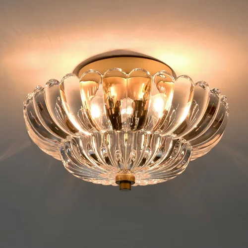 Vista 11 de HYDELITE Lámpara de techo moderna negra de montaje empotrado de 3 luces, cerca del techo, con pantalla de vidrio ámbar escamoteado para sala