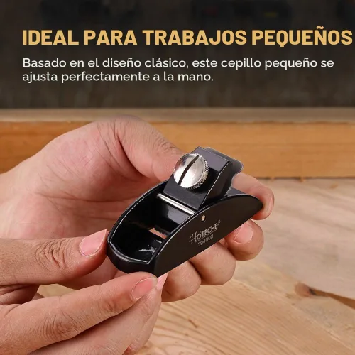 Vista 6 de Hoteche Avión de madera mini - Cepillo de alisado ajustable de banco manual para carpintería y recorte - Avión de unión de 3.5 pulgadas con hoja