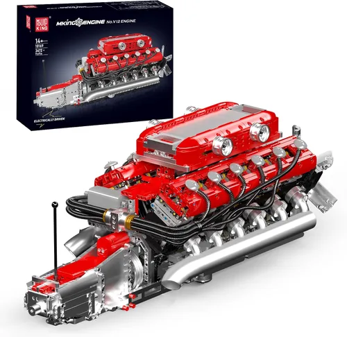 Vista 6 de Mould King 10200 Kit de Modelo de Motor V8 para Camión, Kit de Modelo de Motor MOC con Transmisión, Kit de Construcción de Modelo de Ingeniería