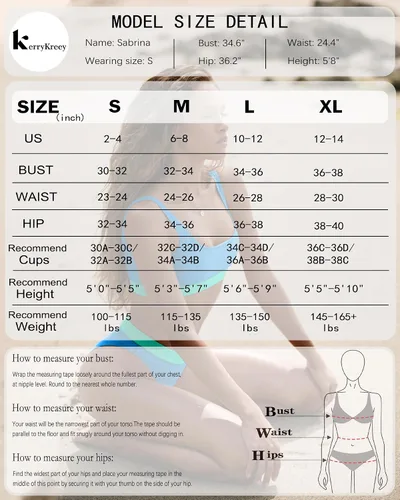 Vista 6 de Bikini de cintura alta para mujer, parte inferior con control de abdomen, parte superior con efecto push up, traje de baño de 2 piezas de corte alto