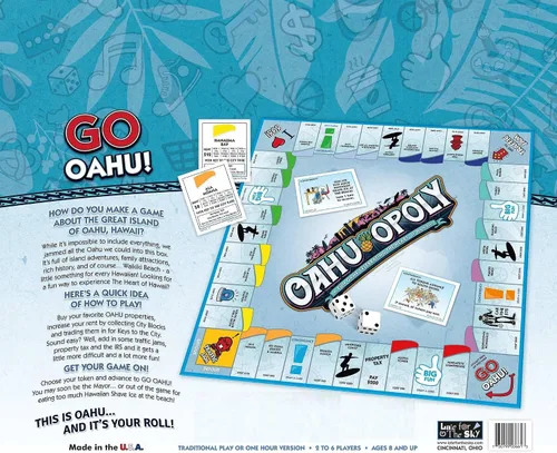 Vista 3 de Late For The Sky Juego de mesa Oahu-Opoly, juego de estrategia temática