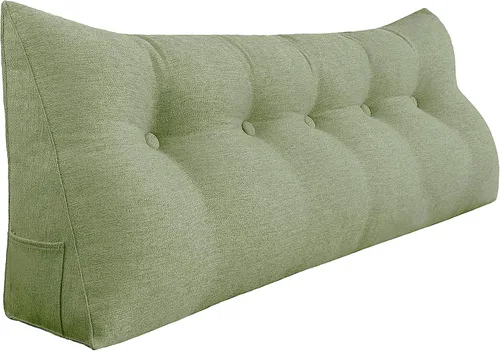 Vista 12 de Almohada de cuña acolchada de 8 libras para cabecero, posicionador corporal en forma de triángulo, almohada de lectura para la cama, almohada