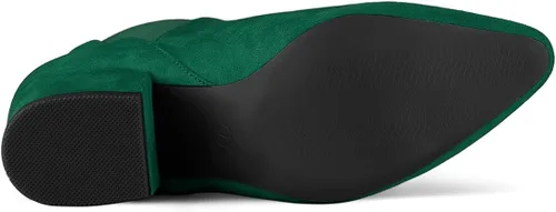 Vista 5 de Allegra K Botas Chelsea con tacón de bloque y punta puntiaguda para mujer