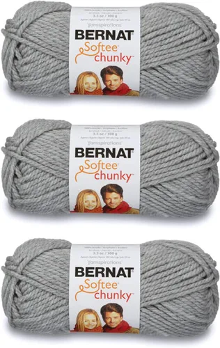 Vista 42 de Ovillo sólido Bernat Softee Chunky, Acrílico, Rojo Berry, Paquete de 1