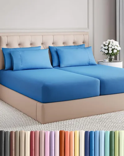 Vista 124 de Juego de sábanas Twin de 4 piezas - Cómodo, transpirable y refrescante - Juego de ropa de cama de lujo de hotel ultrasuave con bolsillos profundos