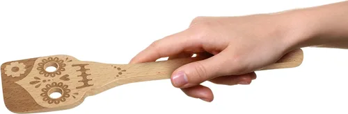 Vista 3 de Juego de 2 cucharas de madera para el Día de los Muertos