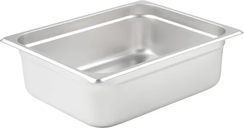 Vista 7 de Winco Bandeja de Tamaño 1/2 de 1 1/4" (NSF), Acero Inoxidable Dishwasher safe, Heavy-duty, Reinforced corners, Great for Steam Tables, Buffets