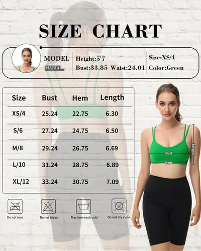Vista 7 de Attifall Sujetador deportivo corto con copa BC, de bajo impacto, con correa de espagueti, para yoga, gimnasio, entrenamiento