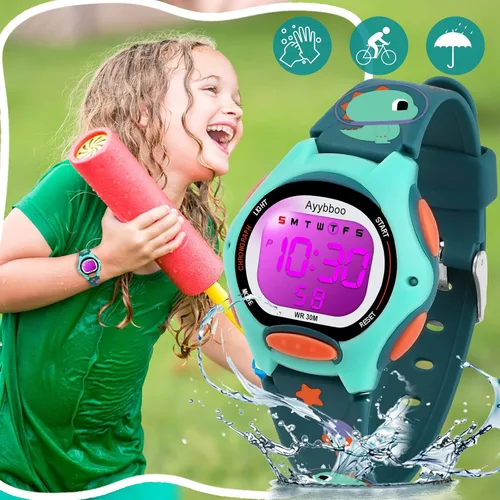 Vista 3 de Kids Watch Digital with Cartoon Band, Colorful LED Lights 30M Waterproof, Alarm Clock, Sport Watch with Stopwatch, Cute Child Presents for Girls